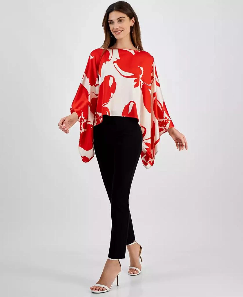 Anne Klein Women's Printed Dolman-Sleeve Cape Blouse 2