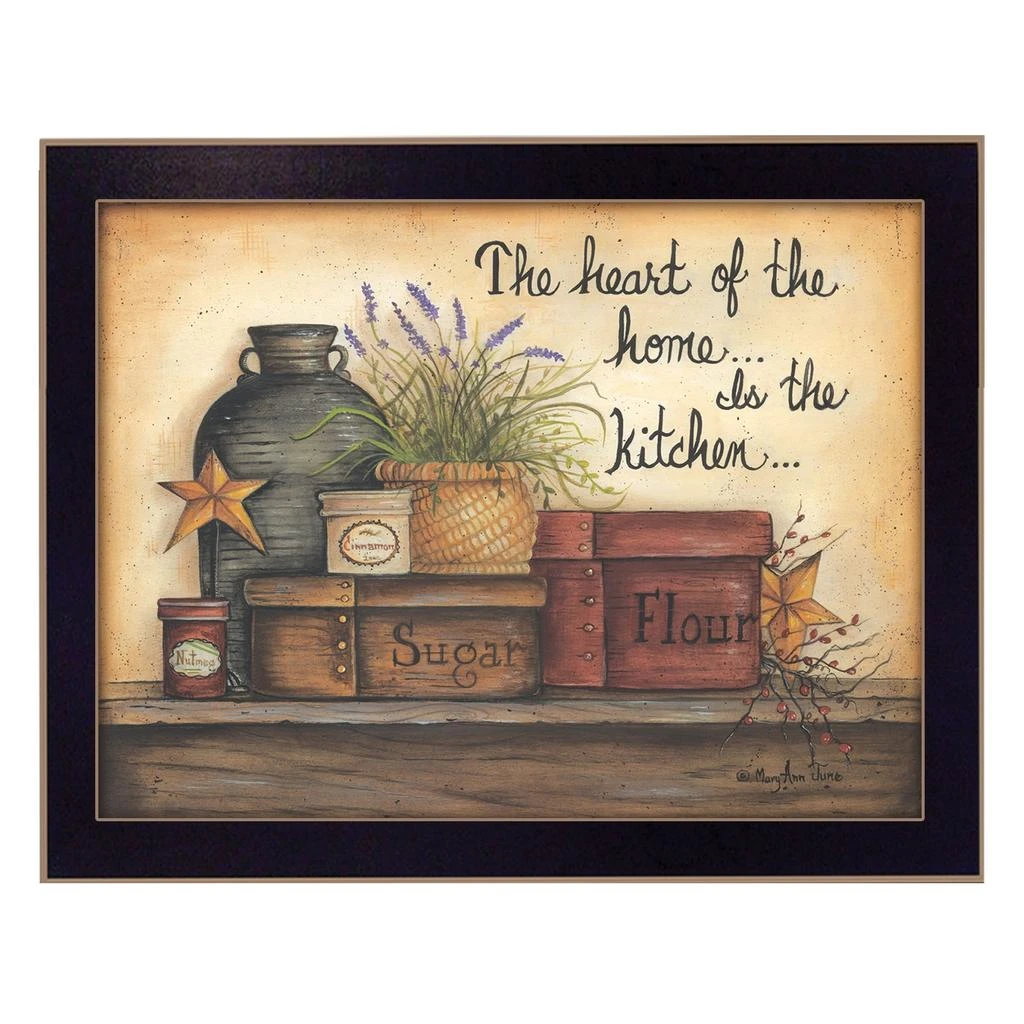 Hivvago Heart of the Home 4 Black Framed Print Kitchen Wall Art 2