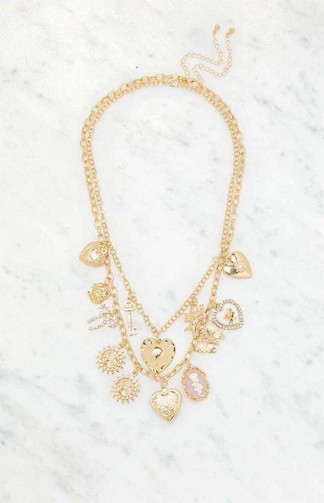 LA Hearts Holly Layered Charm Necklace 1