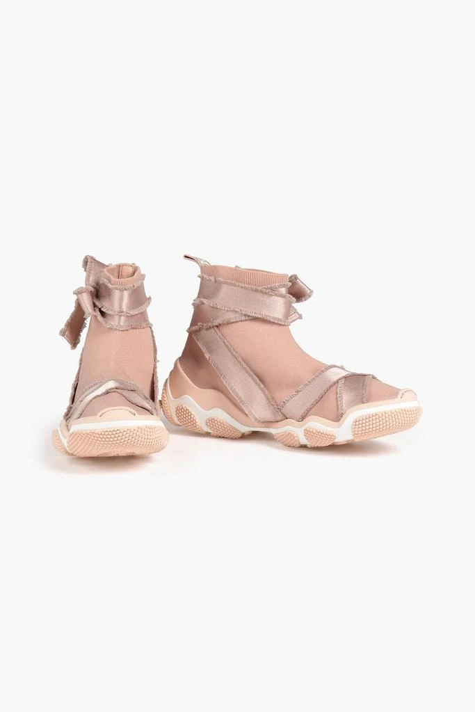 RED Valentino Glam Run satin-trimmed stretch-knit high-top sneakers 2