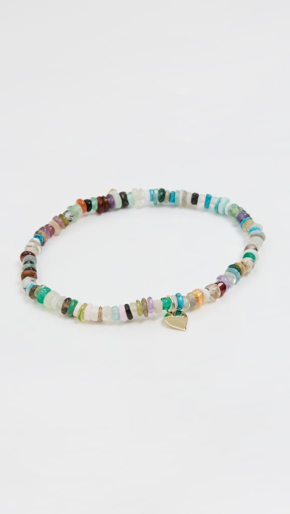 Sydney Evan Pure Heart Charm On Rainbow Bracelet