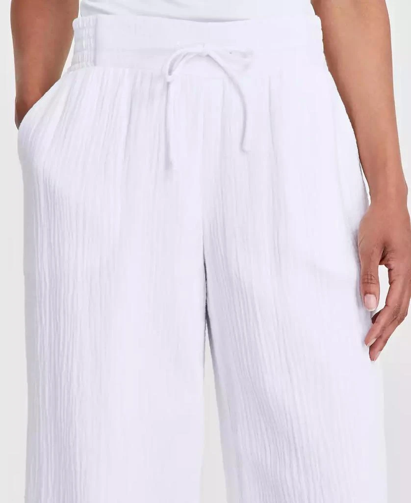 JM Collection Women's Wide Leg Cotton Gauze Pants, Created for Macy's 4
