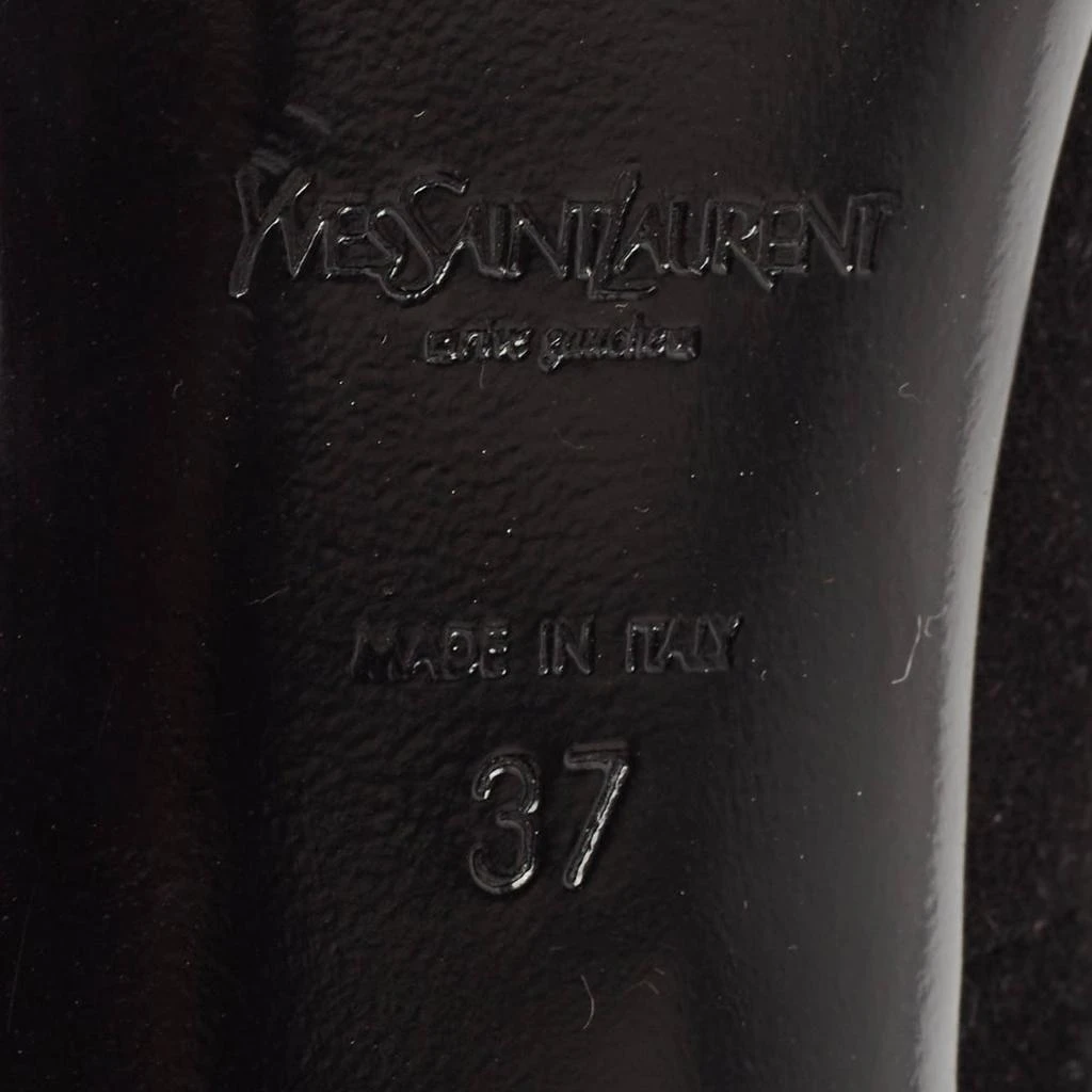 Yves Saint Laurent Yves Saint Laurent Black Suede Round Toe Pumps Size 37 8