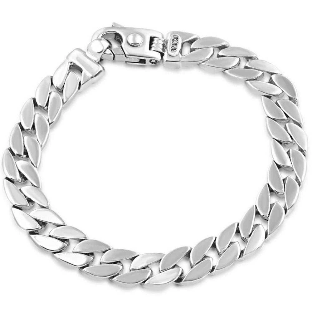 Pompeii3 Braccio Men's 37 Gram Round Curb Link Solid Silver Bracelet 8.5" Size: 8.5