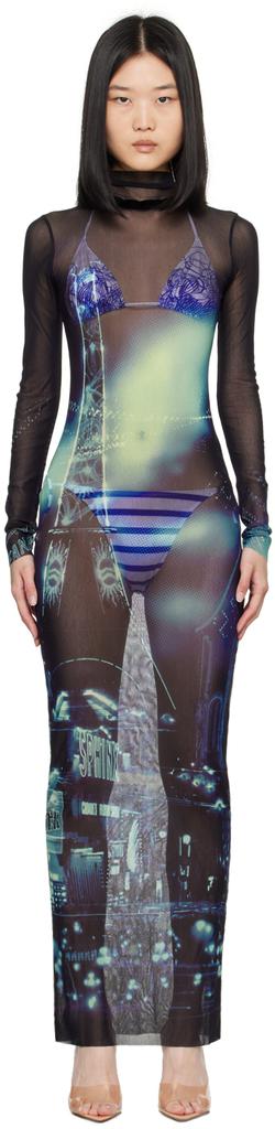 Jean Paul Gaultier Blue 'The Pigalle' Maxi Dress