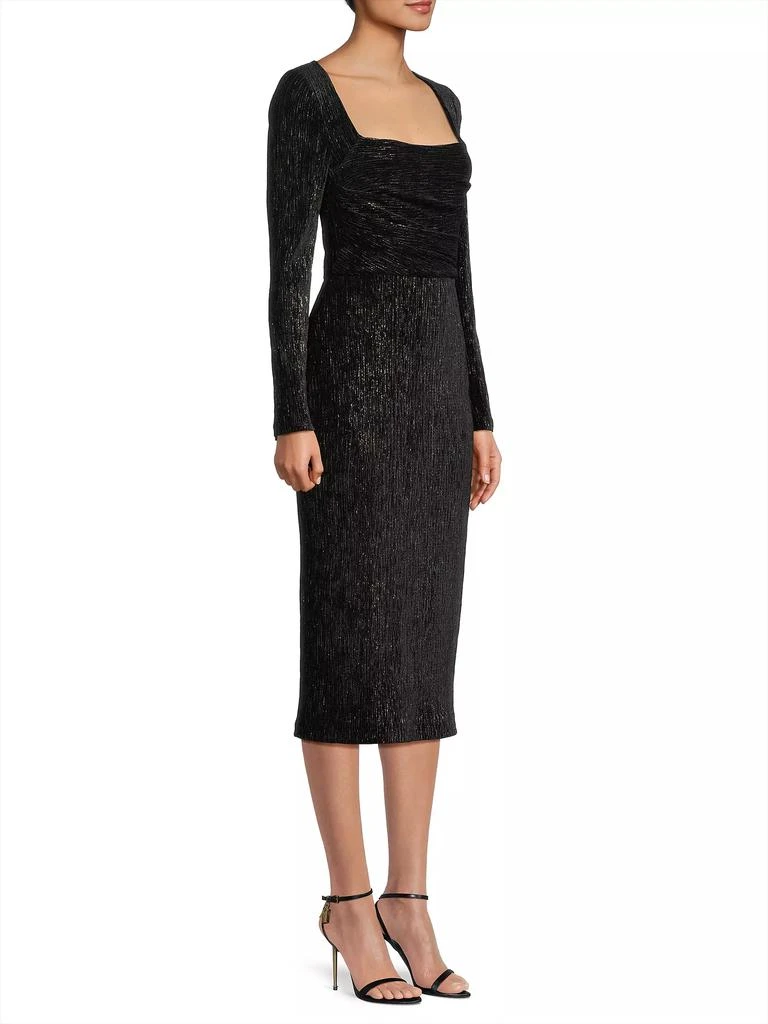 Black Halo Xander Plissé Cocktail Sheath Dress 4