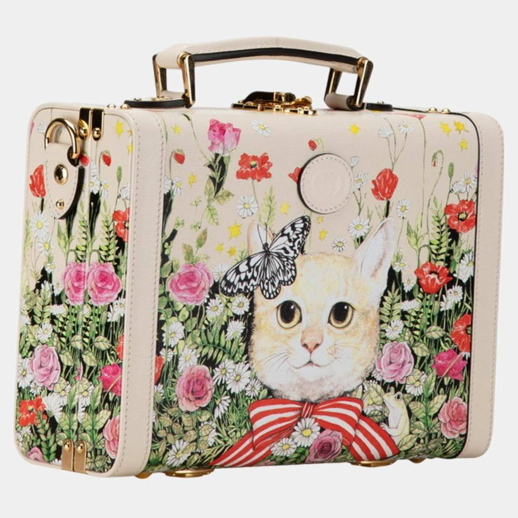 Gucci Gucci Ivory Multicolor Leather Trunk Case 2