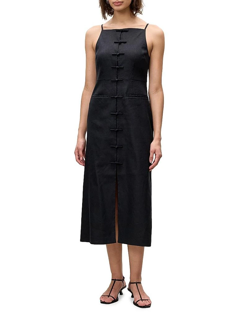 Rebecca Taylor Beatrice Stretch Linen-Blend Midi-Dress - Dresses & Skirts -  Free Shipping - BeyondStyle