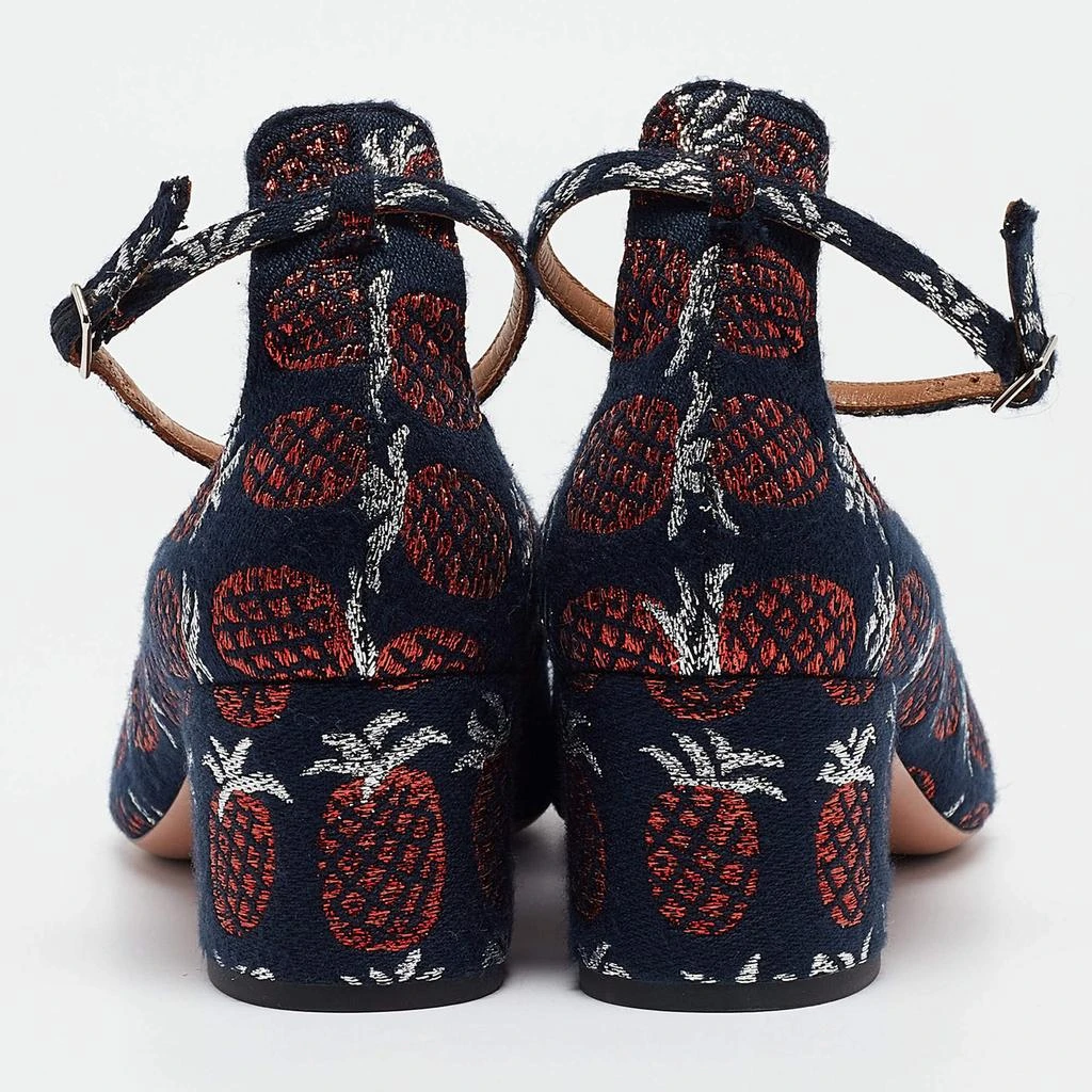 Aquazzura Aquazzura Multicolor Brocade Fabric Block Heel Ankle Strap Pumps Size 39 5