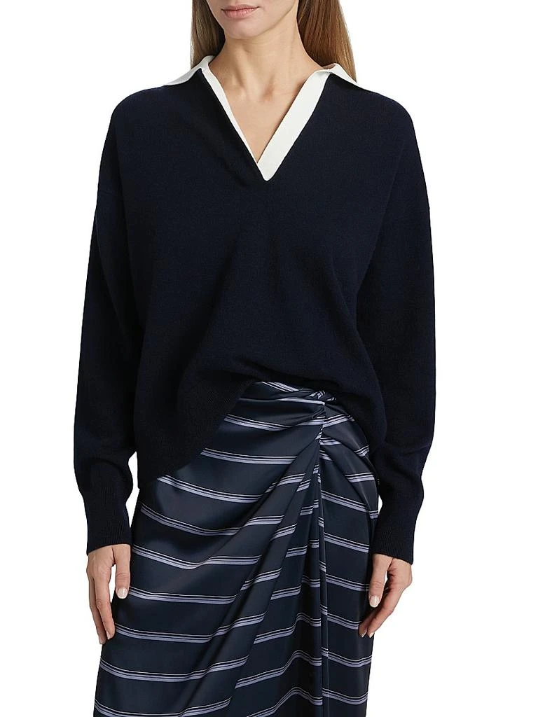 Vince Contrast Collar Polo Sweater 3
