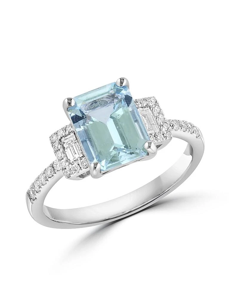 Saks Fifth Avenue Collection 14K White Gold, Aquamarine
0.29 TCW Diamond Ring