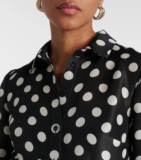 Carolina Herrera Floral-appliqué polka-dot silk gown 4