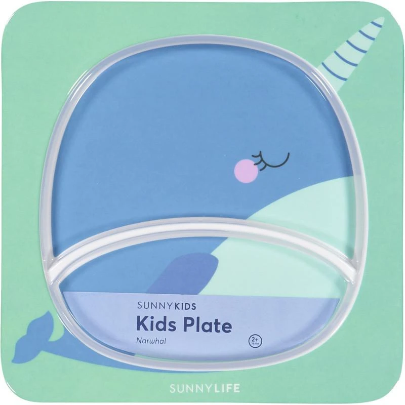 Sunnylife Narwhal plate in blue 2