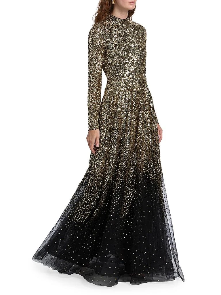 Atelier Prabal Gurung Ina Sequin-Embroidered Long-Sleeve Gown 2