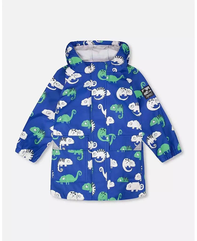 Deux par Deux Toddler Boys Rain Jacket in Polyurethane Chameleon Print
