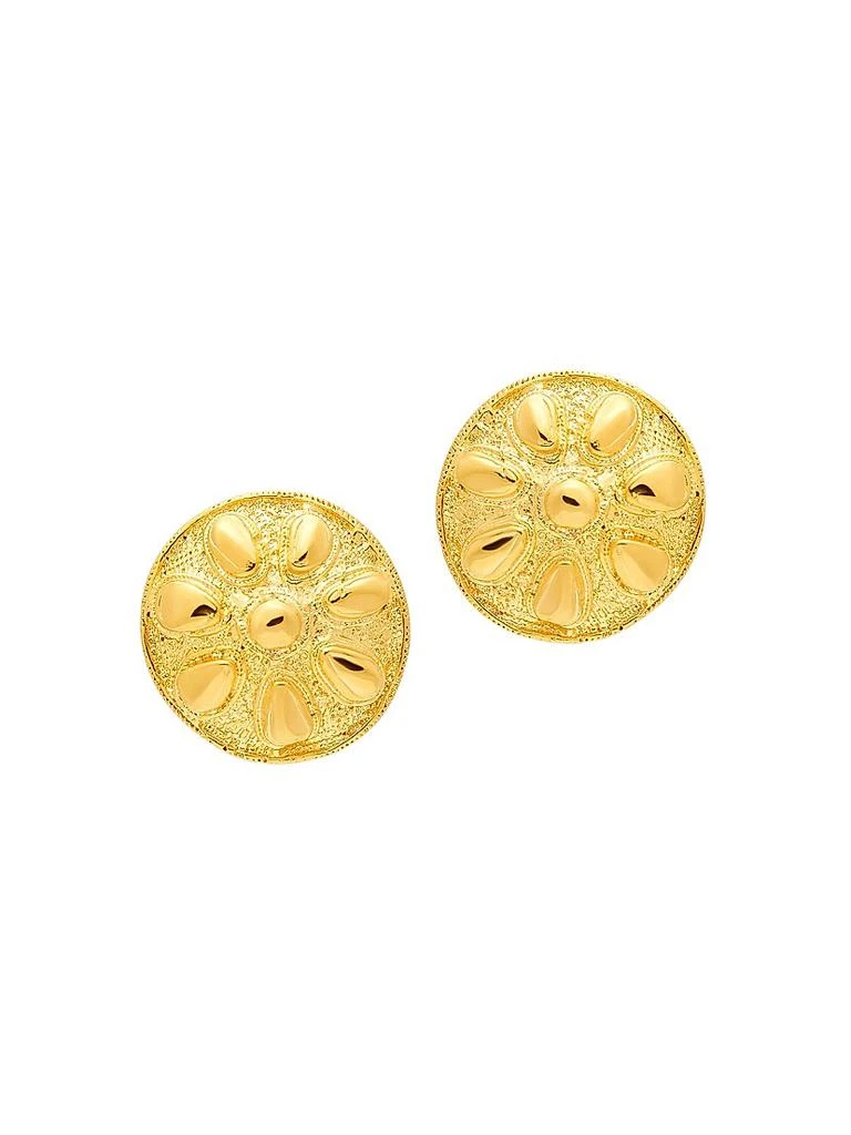 Kenneth Jay Lane Sand Dollar 18K-Gold-Plated Clip-On Earrings