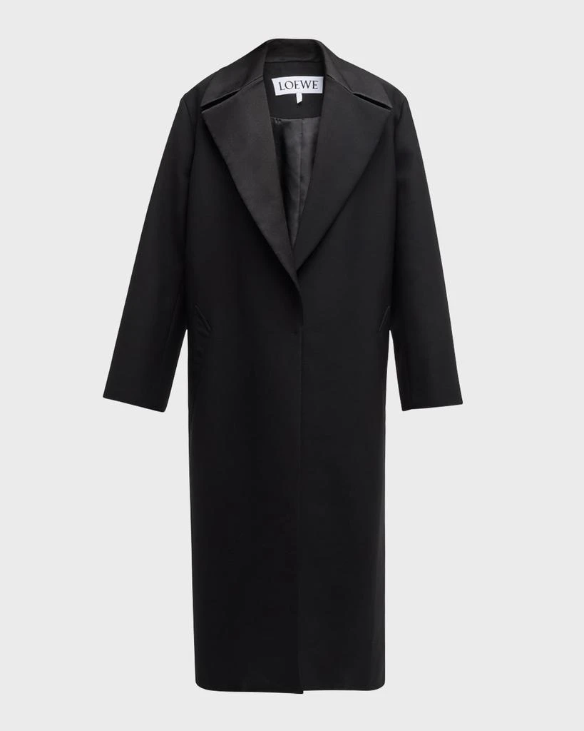 Loewe Satin-Lapel Oversized Tailored Long Coat 1