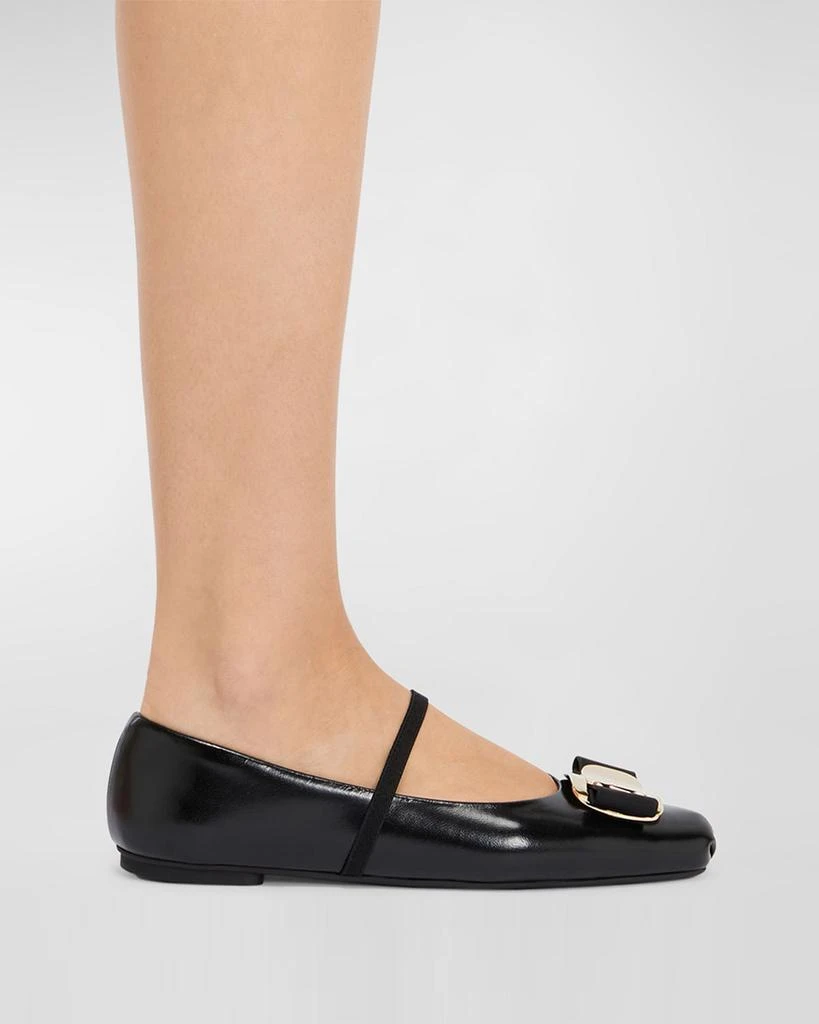 Salvatore Ferragamo Zina Leather Bow Mary Jane Ballerina Flats 2