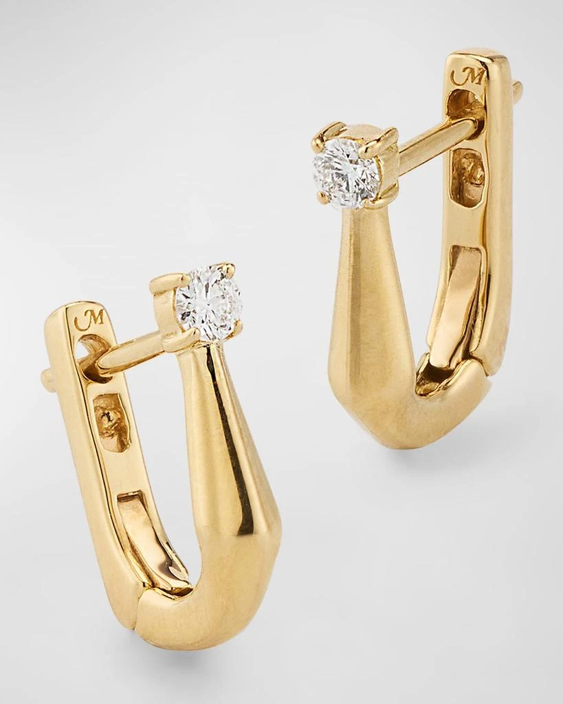Monica Rich Kosann 18K Yellow Gold Points North Diamond Hoop Earrings 3
