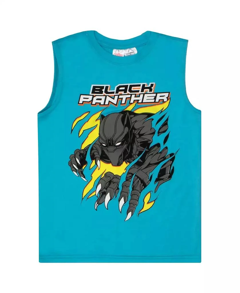 Black Panther Big Boys Short Sleeve 3 Piece Shirt, Tank Top and Short Set 2
