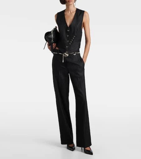 Isabel Marant Noanda pinstriped wool-blend straight pants 2