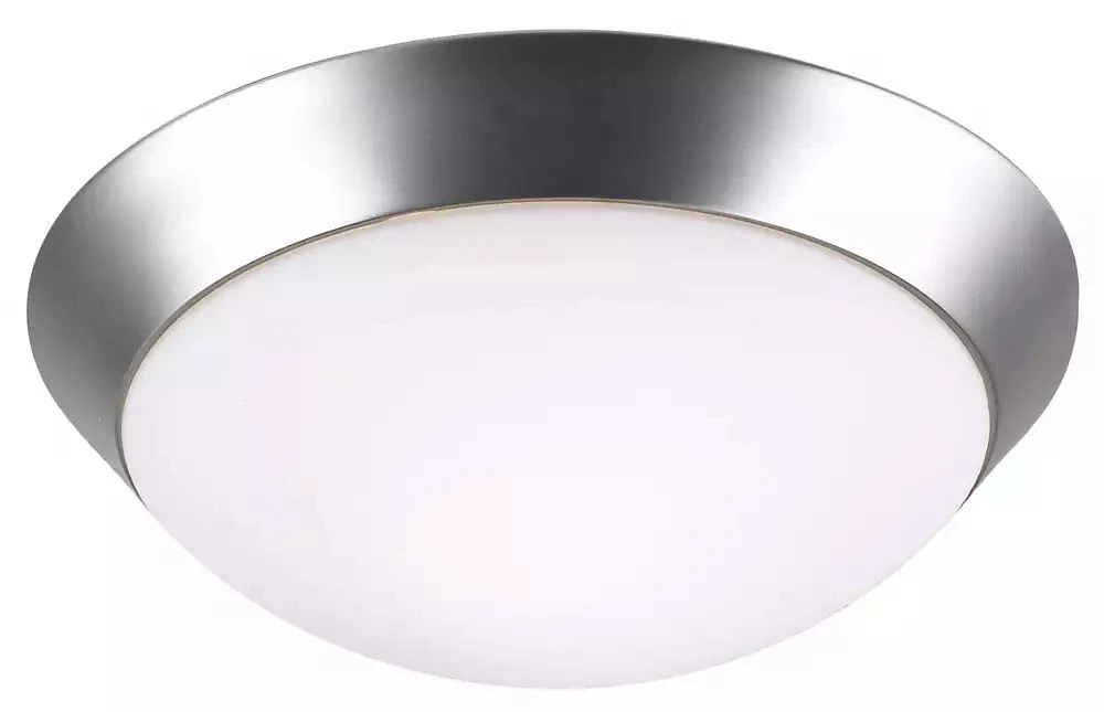 360 Lighting Davis Modern Ceiling Light Flush Mount Fixture 11" Wide Brushed Nickel Frosted Glass Dome Shade for Bedroom Kitchen Living Room Hallway