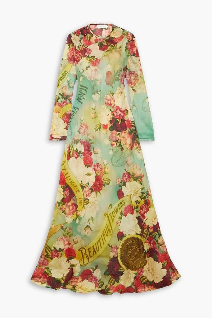 Zimmermann Printed silk-organza maxi dress 1