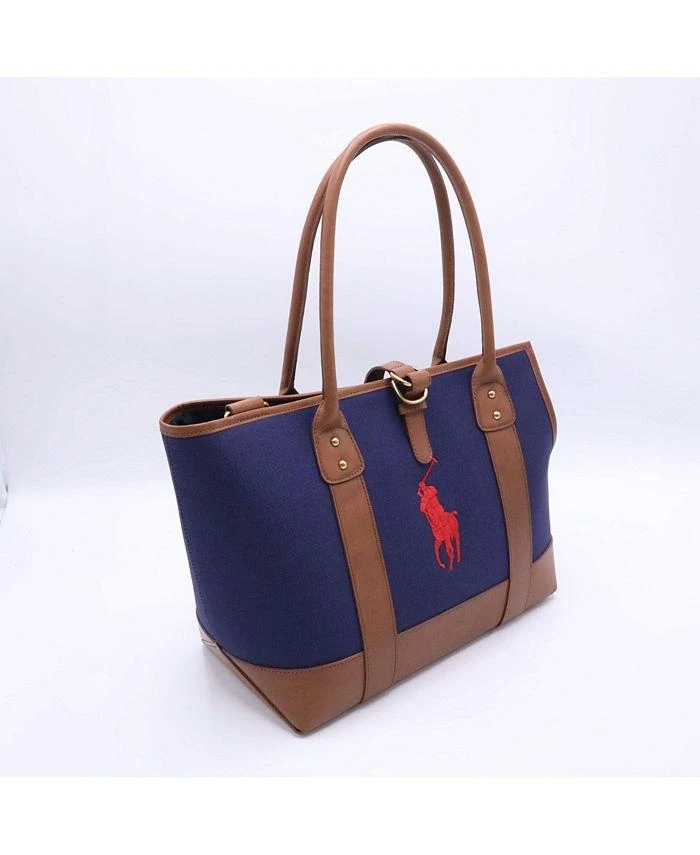 Ralph Lauren Leather and Canvas Dog Tote 2