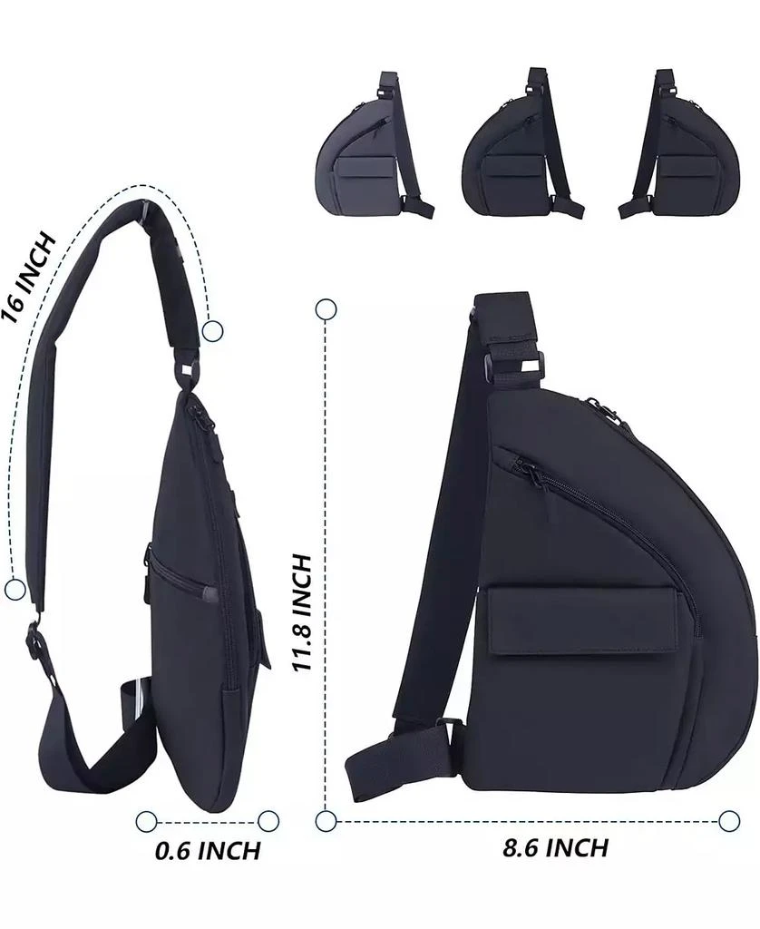 Urbanmax Anti Theft Travel Bag, Crossbody Bags Chest Sling Bag Purses for Women Men Black Right 3