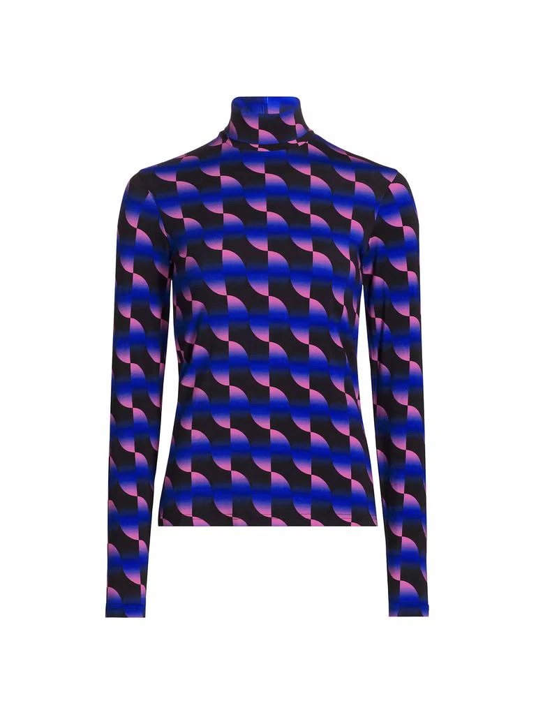 BruceGlen Saucer Geo Jersey Turtleneck Top 1