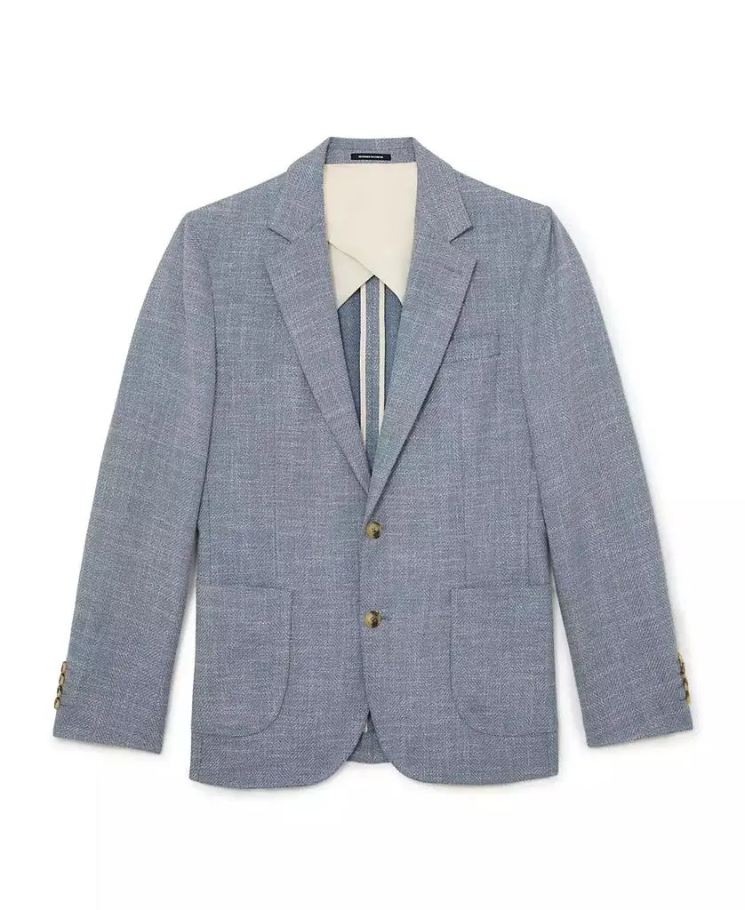 REISS Men's Manci Tailored-Fit Single-Breasted Herringbone Blazer