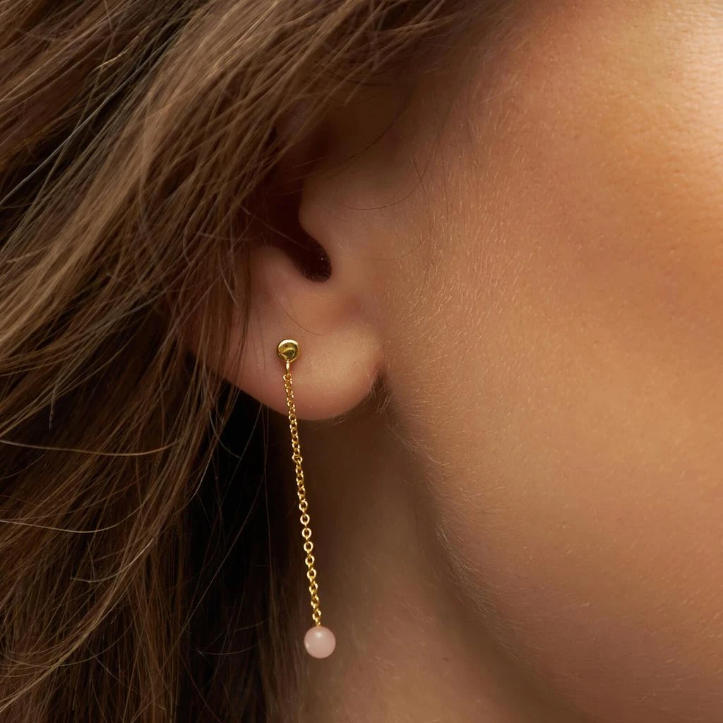 LULU Copenhagen LULU Copenhagen Gold-Plated Rose Quartz Earring 2