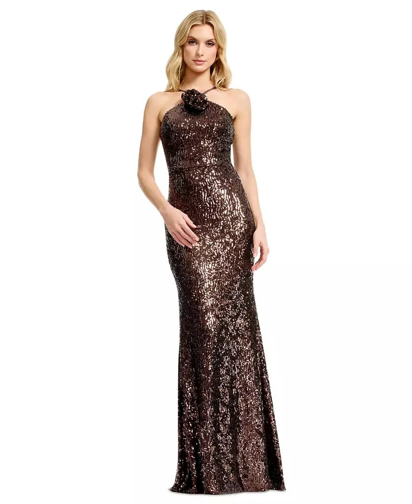 Dress The Population Women
s Halter Neck Mermaid Gown 2