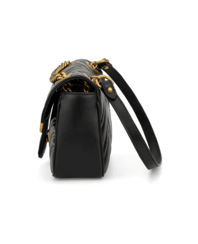 Gucci Gucci GG Marmont Mini Black Chevron Leather with Gold Chain Women's Shoulder Bag 446744 DTDIT 1000 6