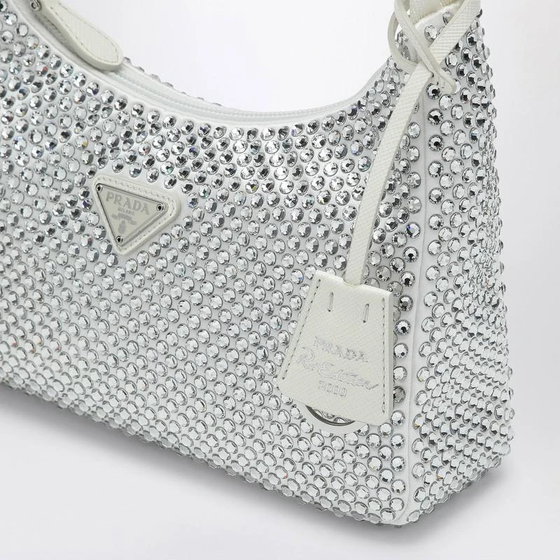 Prada White Re-Edition handbag with crystals 6