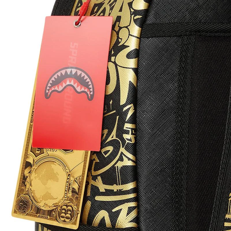 SprayGround Sprayground Gold Graff DLX Backpack - Adult 8