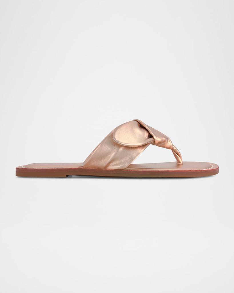 Bernardo Laia Metallic Knotted Bow Thong Sandals