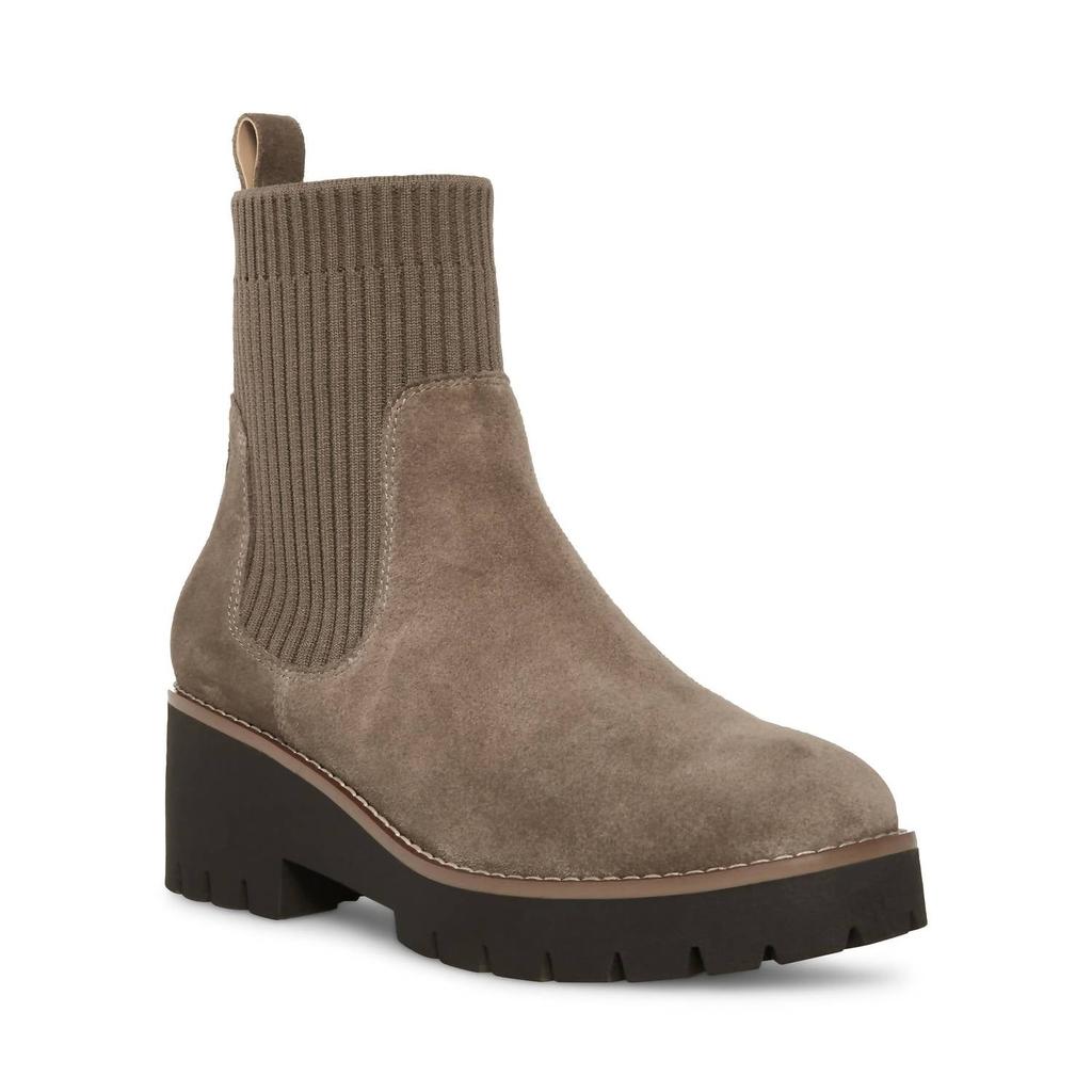 Blondo Women's Waterproof Darren Bootie In Dark Taupe Suede