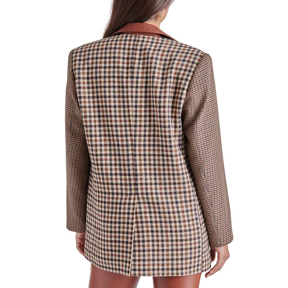 Steve Madden Women's Carolina Mixed-Plaid Long-Sleeve Blazer 2