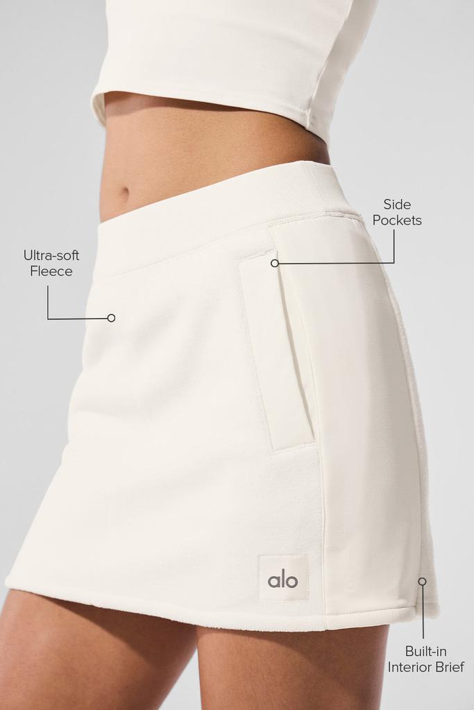 Alo Polar Fleece Wintry Mix Skirt - Ivory