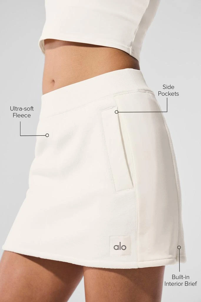 Alo Polar Fleece Wintry Mix Skirt - Ivory 2