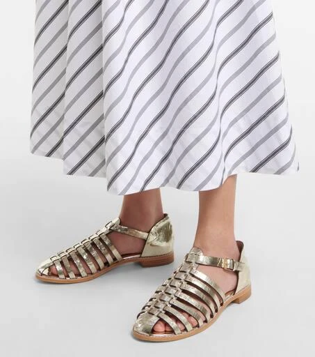Tory Burch Metallic leather fisherman sandals 4