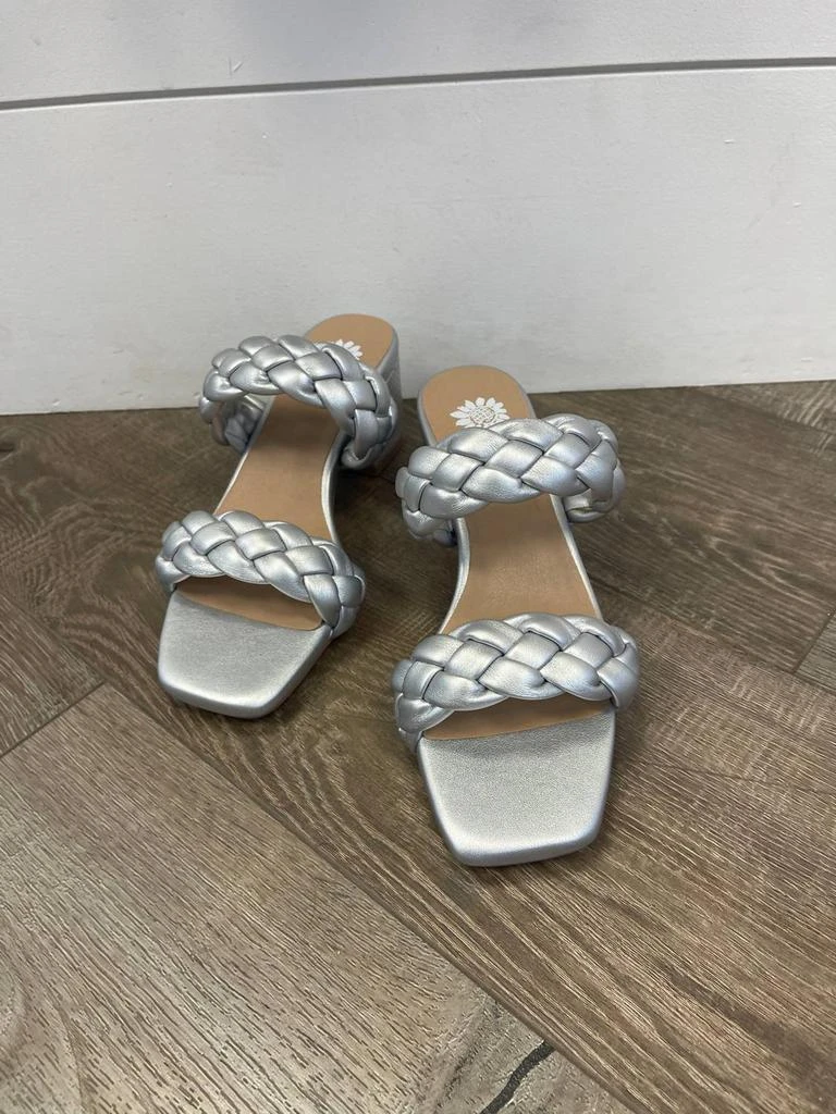 Yellow Box Womens Carlen Braided Heels Sandal In Silver 3
