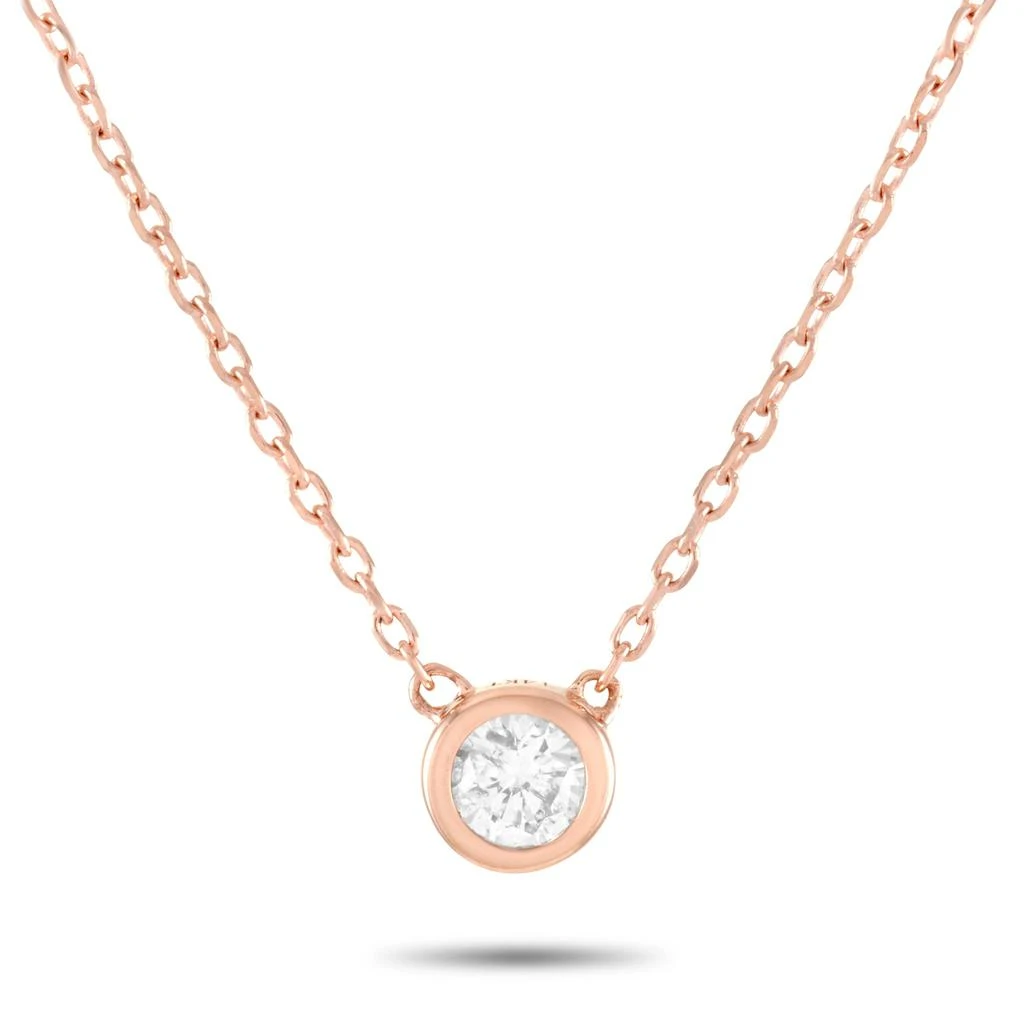 Non Branded 14K Rose Gold 0.10 ct Diamond Pendant Necklace 1