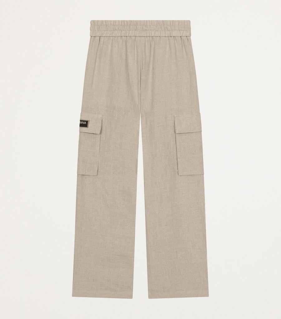 Dolce 
Gabbana Linen Logo-Patch Trousers (8-12+ Years)