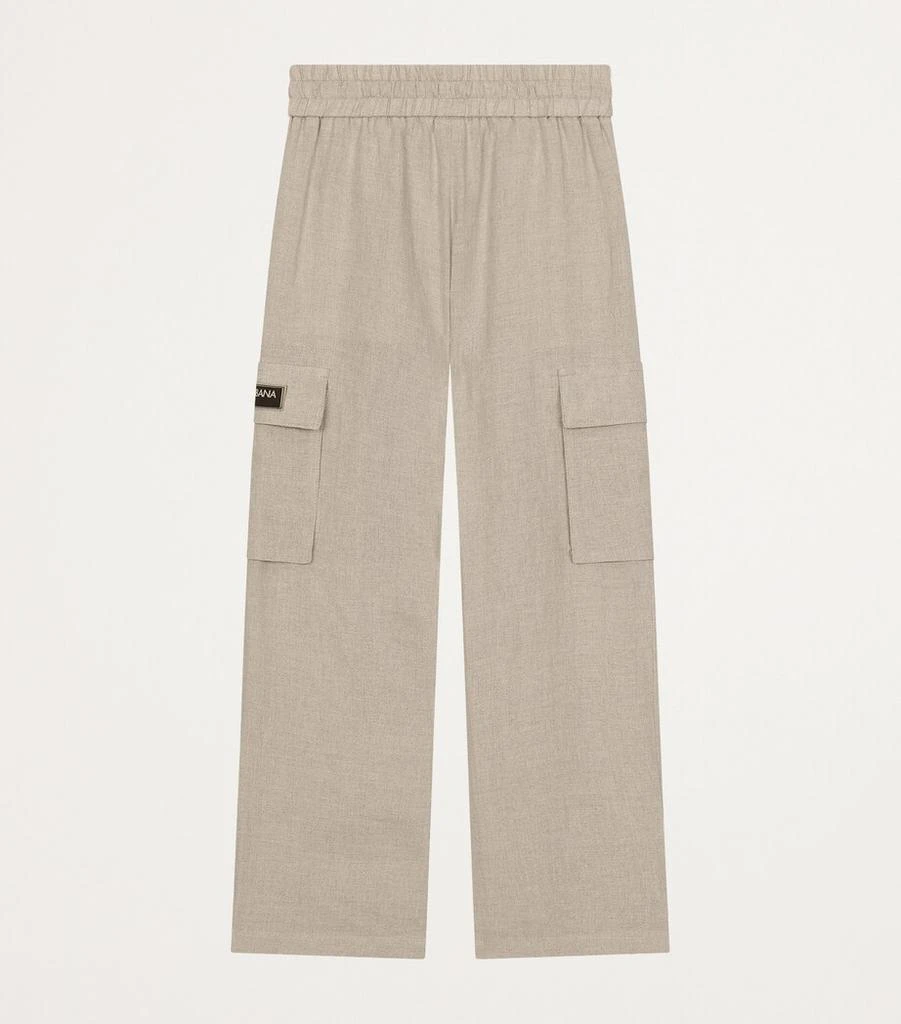 Dolce 
Gabbana Linen Logo-Patch Trousers (8-12+ Years) 2