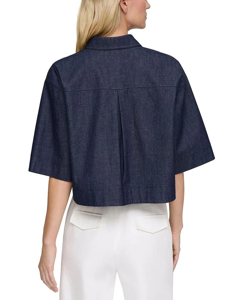 Lafayette 148 New York Button Front Cropped Top 3