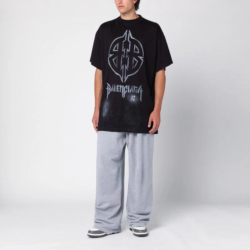 Balenciaga T-Shirt Metal BB Stencil Oversize Vintage Black 3
