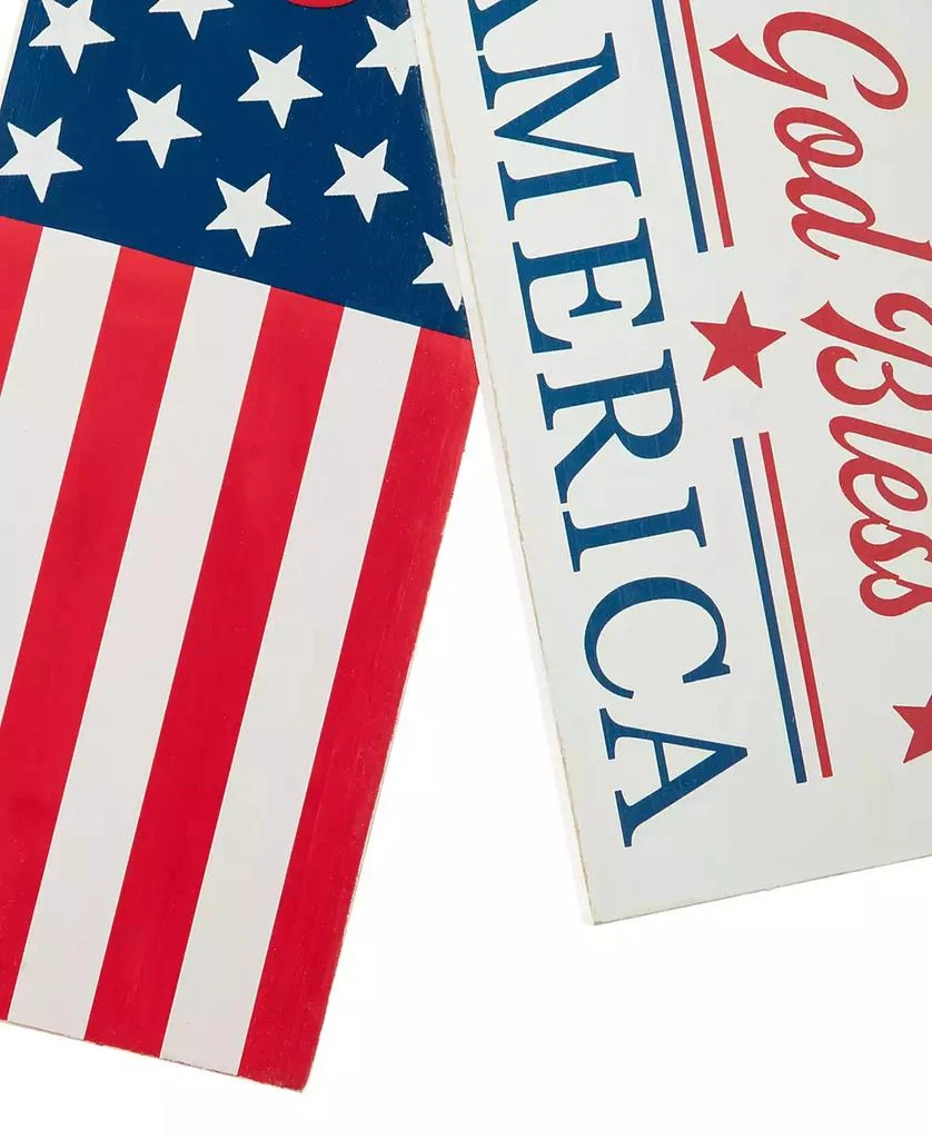 Glitzhome Wooden Patriotic or Americana Doorknob Hanging Decor, 19.5" 7