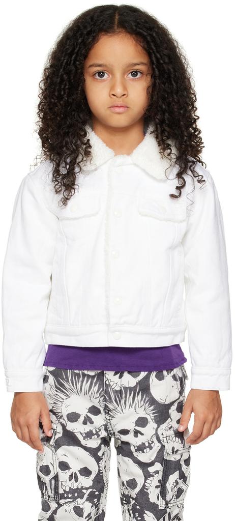 ERL Kids White Padded Denim Jacket